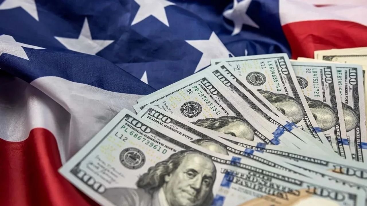 US Dollar And Flag