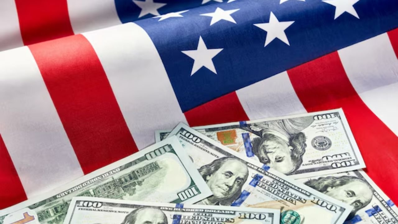 US Dollar And Flag